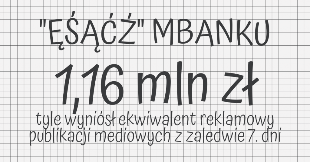 Ekwiwalent reklamowy „ęśąćż” z kilku dni wynosi ponad milion złotych