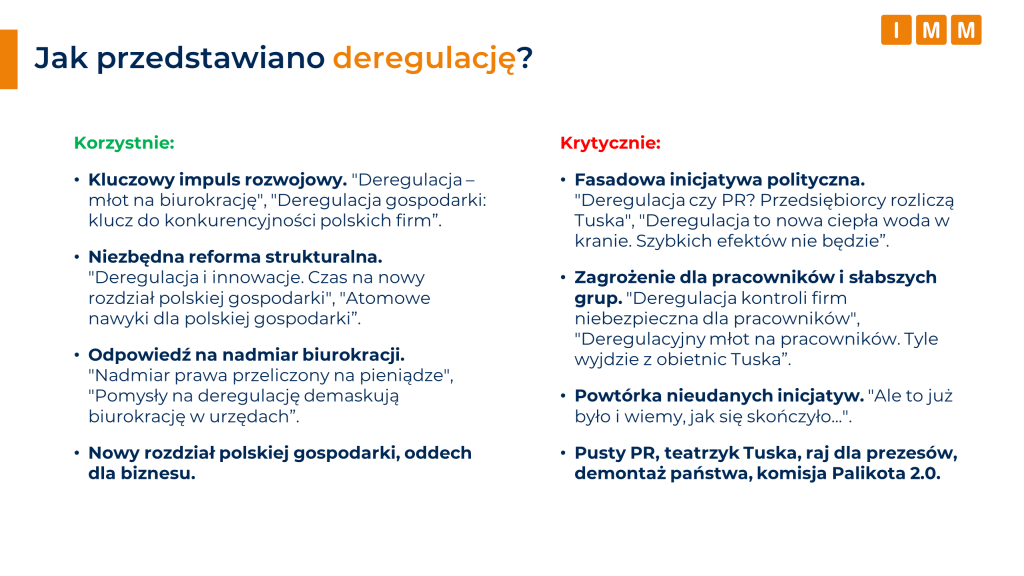 Jak przedstawiano deregulacje